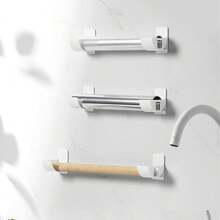 2 pezzi Rastrelliera da cucina regolabile - Senza foratura richiesta, Organizer multifunzione per pellicola trasparente, sacchetti per la spazzatura ecc. - Adatto per armadi, frigoriferi e ombrelli, Ganci pratici