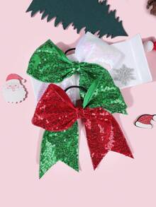 2 piezas Set de Lazos Elásticos para el Cabello con Lentejuelas - Accesorios Brillantes para el Cabello, Multicolor - Adecuado para Trenzas, Moños, Coletas, Adolescentes, Decoración de Fiesta de Navidad y Cumpleaños, Pasadores y Diademas - Decoraciones Fáciles de Usar para el Cabello en Días Festivos