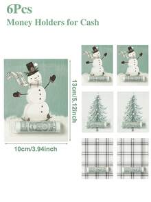 6pcs Christmas Money Holder Card For Cash, Christmas Party Favors Bags, Christmas Tree Snowman Pattern Cash Holder, Christmas Gift Idea, Xmas Gifts, Merry Christmas Gift Packaging Bags, Red Packets, Christmas Decorations 2025, Christmas Tree Decoration, Christmas Hanging Decor, Winter Holiday New Year Christmas Party Supplies, Christmas Party Supplies, Home Decor Room Decor, 2026 New Years Decoration Gifts