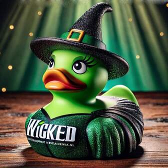 1 件手工制作的经典音乐剧女巫鸭雕像，圣诞节和万圣节礼物，适合家庭、卧室、办公桌装饰