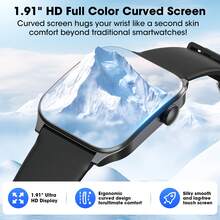 Hwagol 2.01 Inch Men's Smart Watch With Call Function, Sleep Monitoring, Pedometer, Customizable Wallpaper, 120+ Sports Modes Fitness Tracker, Compatible With Android And IOS - Black Silicone - View 4