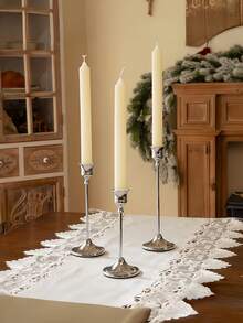 3/6/30pcs Vintage Silver Retro European Style Metal Candle Holders, Minimalist Decor For Wedding, Bar, Party, Living Room, Dining Room - Silver - View 11