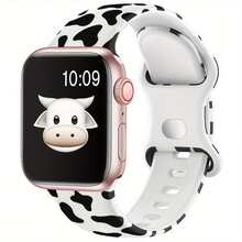 运动表带兼容 表带 49 毫米 46 毫米 45 毫米 44 毫米 42 毫米 41 毫米 40 毫米 38 毫米女款硅胶花卉印花不褪色图案设计表带适用于 系列 11、10、9、8、7、6、5、4、3、2、1、SE、Ultra 3/2/1 - 彩色 - 查看 7