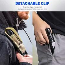 1PC Rechargeable LED Flashlight With 7 Modes & Adjustable Focus - USB Powered, Red/Blue/White Sidelight For Camping, Fishing & Outdoor Emergencies