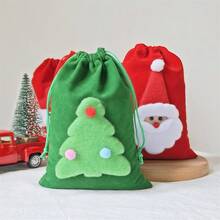 Geschenk-Aufbewahrungsbeutel, zum Verpacken von Weihnachtsfeiergeschenken oder Geschenken für Jungen und Mädchen, 6er-Pack mit Weihnachtsbeuteln mit Kordelzug