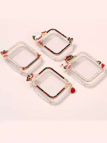1pc New Versatile Christmas Rhinestone Case Suitable For Apple Watch 9 8 7 6 SE, 40mm/41mm/44mm/45mm (Watch And Strap Not Included)