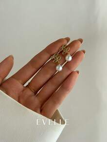 1 Pair Elegant & Cute Gold-Plated Copper Earrings, Suitable For Daily Wear, Dates And Gatherings - Gold - View 3