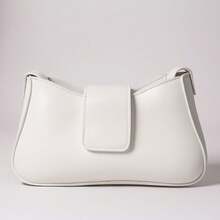 Minimalist Women's Bag With Zipper And Magnet Closure – Elegant Shoulder Strap - Blanco - Ver 2