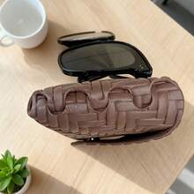 Woven Pattern Multicolor Eyeglass Case, Crafted With Exquisite Weaving Technique Presenting Unique Textured Patterns, Available In Black, Pink, Red And More, Securely Holds Glasses, Compact And Fashionable, Provides Thoughtful Protection For Eyewear