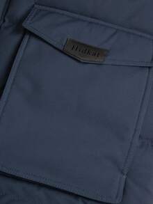 Men's Mid-Length Hooded Down Jacket, Thick Windproof Warm, Solid Color Design, Fashion New Style, Men's Casual Outerwear