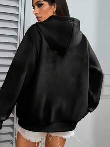 Sudadera Con Capucha Acolchada Y Cálida Para Mujer - Personajes De , Mezcla Suave De Poliéster, Bolsillo , Casual Todo El Tiempo Ideal Para Fiestas Navideñas O Uso Diario (Verde/Rojo, Varios Tamaños) – Conjunto Inspirado En Libros Icónicos - oscuro - Ver 2
