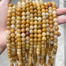 Hebra de 15 pulgadas de cuentas sueltas de aventurina natural redonda - Cuentas de gema de 4/6/8/10/12 mm verde/amarillo/rosa para hacer joyas DIY, atraer riqueza y sanar el chakra del corazón