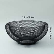 2-Tier Modern Iron Wire Mesh Fruit Basket, Snack Candy Nuts Storage Tray, Home Fruit Plate - Multicolor - View 2