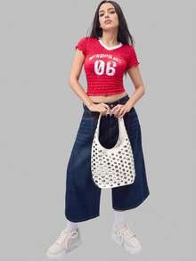 DareSee 1pc Punk Style Embellished Double-Faced Round Rivet Inlaid Niche Luxury Bucket Bag Chic Lady Underarm Large Capacity Shoulder Bag, High-End Design For Office Work Music Fest Y2KFest Back To School Autumn Winter Gifts - Beige - View 3