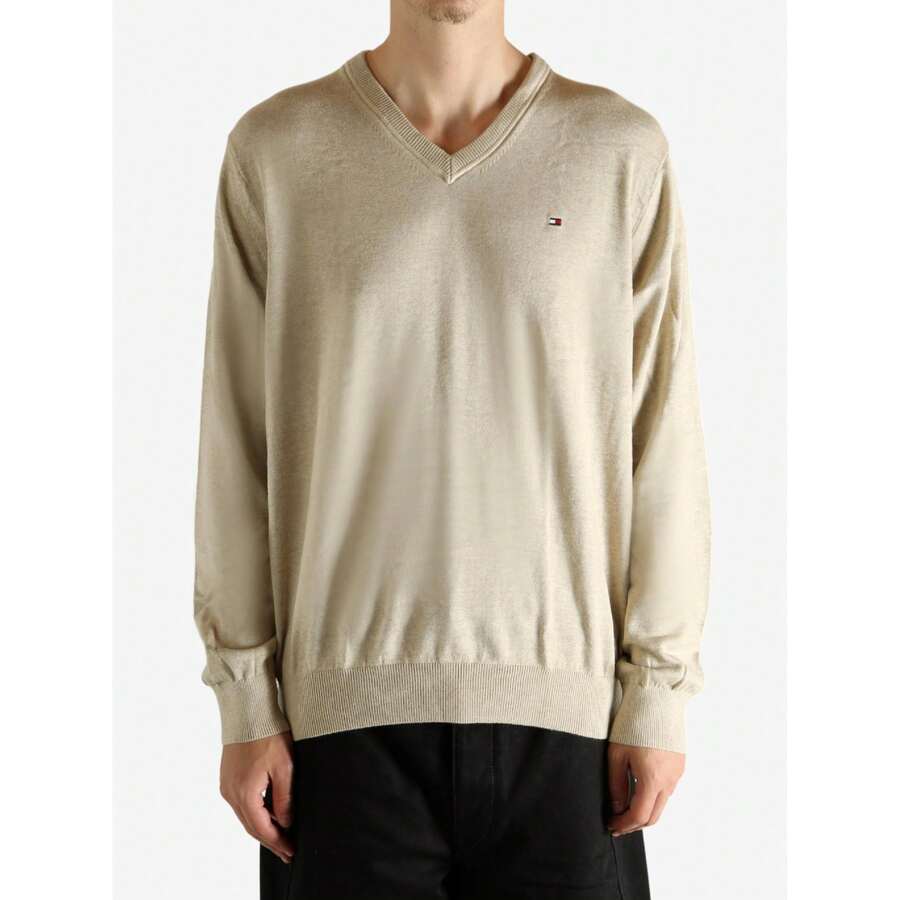 Tommy Hilfiger - Men M Syracuse Vneck Sweater Christmas Gift - 280 SMLN HTHR - 查看 1
