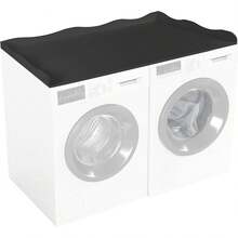 Washer Dryer Countertop,54''X27.6'' Wave Edge Wood Shelf Topper With Anti-Slip Patches,Laundry Room Washer And Dryer Laundries Hamper Counter Storage Organization (Black)Halloween - Sắt trắng - Xem 11