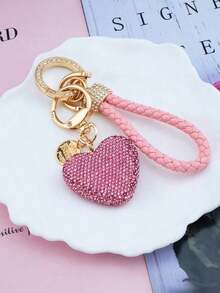 Valentine's Day Gift Heart Keychain Wristlet Bling Keychains For Women Key Chain For Car Keys Purse Charms Handbag Backpack Accessories Engagement Wedding Birthday Party Gift - Nhiều màu - Xem 6