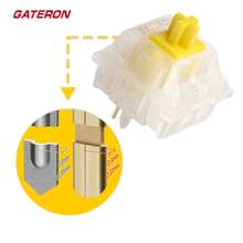 GATERON KS-3X1 Milky Yellow Pro V2 Pre-Lubed 5 Pin 50gf LED RGB Linear Switches For MX Mechanical Keyboard - Milky Yellow Pro V2 - View 5