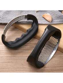1-Piece Set, Stainless Steel Garlic Press, Manual Garlic Press, Kitchen Multifunctional Household Garlic Press, Garlic Squeeze Tool, Garlic Press Tool, Kitchen Accessories - Black - View 9