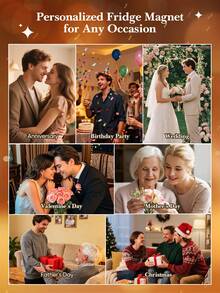 1pc Custom Music Album Fridge Magnet, Customized Magnet For Refrigerator, Customizable Photo Album Refrigerator Magnet, Personalized Music Player With Photo, Song, Album Cover, Fridge Magnet Can Play Songs, Custom Gift, Personalized Gift