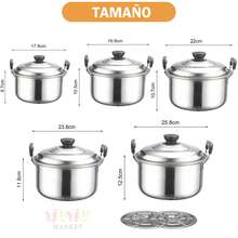 Juego De Ollas De Acero Inoxidable 5 Piezas Con Tapas, Olla Alta Americana, Olla Con Tapa, Juego De Utensilios De Cocina, Olla Para Cocinar, Juego Para El Hogar, Juego De Utensilios De Cocina De 5 Piezas, Juego De Utensilios De Cocina De Acero Inoxidable De 5 Piezas, Juego De Ollas De Acero Inoxidable, Juego De Cocina Con Asas, Olla Para Guisar, Olla Para Cocinar, Herramientas Para El Hogar, Utensilios De Cocina, Accesorios De Cocina, Con Asas, Con Tapa, Resistente Y Duradero, FáCil De Limpiar, Simple De Usar, Buena Calidad Y Bajo Precio, Apto Para Lavavajillas, Adecuado Para Cocina, Camping, Viajes, Restaurante (Plata) - Plateado - Ver 3