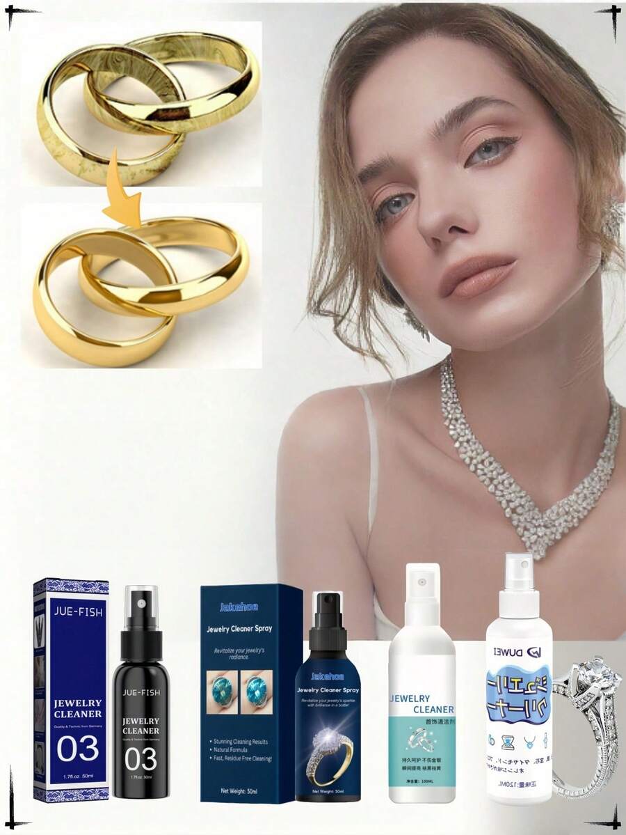 1 chai/50ml dung dịch vệ sinh trang sức, dung dịch vệ sinh kim loại trang sức, dung dịch chăm sóc tẩy gỉ sét và bụi cho dây chuyền kim cương (Sản phẩm mới và cũ sẽ được gửi ngẫu nhiên)