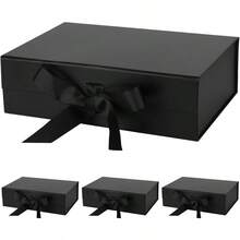 4 PCS Gift Boxes Magnetic Closure Collapsible Gift Boxes For Gift Packaging Rectangle Gift Box For Mother's Day Weddings Birthdays Gifts Large Capacity Solid Color Gift Box With Ribbon BK