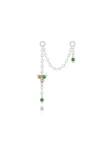 1 件 925 纯银耳环链配饰 18k 镀金耳环连接链女式可转换吊坠链适合双穿孔