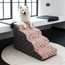1pc Cartoon Pet Stairs, 2/3/4/5 Steps High Elastic Foam Climbing Ladder Suitable For Elderly, Disabled Pets To Access Sofa, Bed, Non-Slip & Removable