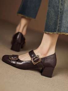 Tacones de aguja con punta afilada, con lazo de cristales brillantes, de tacón alto y suela deslizante, para mujer