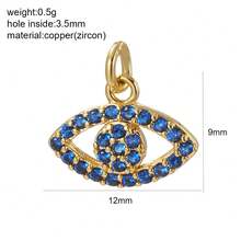 1pc Multi-Color Eye & Butterfly Palm Copper Pendant, & Unique, Handmade DIY Necklace, Bracelet, Keychain Jewelry Pendant, Suitable For Christmas Wear & Gift - Multicolor - View 2