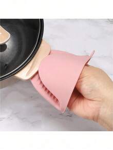 Set de 2 piezas de guantes de horno y agarradores de ollas de silicona, guantes de cocina resistentes al calor y cubiertas para asas de ollas pequeñas, para cocinar, hornear, cocina y camping