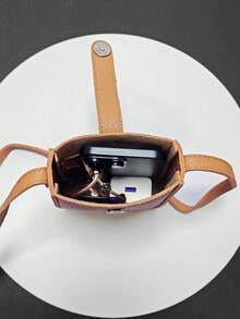 Compact & Lightweight Phone Pouch Bag, Crossbody Phone Holder Purse For Women, Minimalist & Portable, New Design, Suitable For Summer Strolling - Brown - View 6