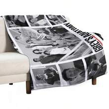 Gray Collage Throw Blanket For Sofa, Luxurious, Thin, Heavy.Jpg - White - View 1