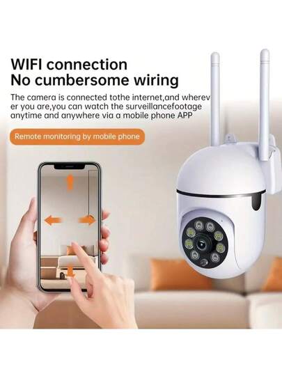 1/2/ 1080P HD Slimme WIFI Camera, Home Security Camera Monitor, 360° Panoramic View, Night Vision, Support PTZ Control Zoom, Two Way Audio, AI Motion Detection Alarm Wireless Indoor Outdoor view 7