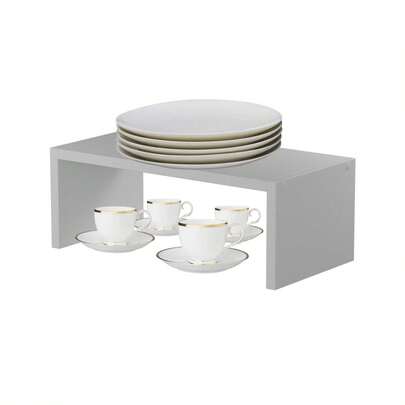 Suporte Organizador Prateleira Multiuso Armário Cozinha Copos Taças 40 cm mdf tx Branco