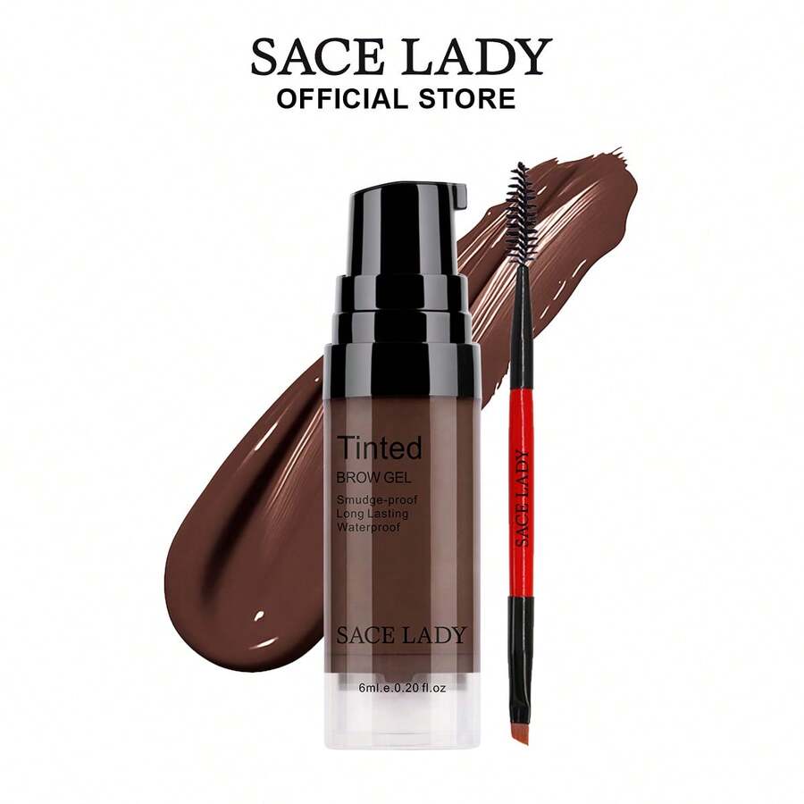 SACE LADY 3D Eyebrow Gel Long Lasting 24 Hours Waterproof Smudge-Proof Tinted Brow Cream Makeup Kit - Dark Brown - Xem 1