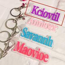 1 Pc Custom Acrylic Bag Tag Keychain 3D Backpack Tags Kids Tags Keychain Acrylic Name Tag Lunch Box Tag Luggage Tag Diaper Bag Tag Kids Backpack Tag Gift For Mom,Customized Keychains & Accessories,Easy Comfort,Apparel Accessories,Chic Autumn,Boyfriend,Girlfriend,Family,Friends - Silvery - View 36