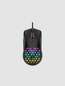 1pc White Wired Gaming Mouse With Led Light For Tablet, Laptop, Office