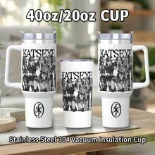 40oz/20oz KATSEYE Anime Becher - handgezeichneter KPOP Stil Cartoon Charakter, Edelstahl isolierter Becher mit Griff & Strohhalm, auslaufsicherer Deckel für heiße/kalte Getränke (Kaffee/Milchtee/Smoothies), robustes Design für Büro/Reisen, perfektes Geschenk für KPOP Fans!