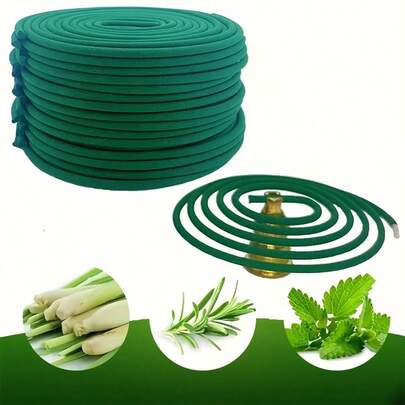 Lemongrass Incense Coil Burner, Slow Burning Spiral Incense Sticks, Suitable For Outdoor/Indoor Use, Mint, Lemongrass And Rosemary Scents, Great For Pool Side, Camping, Yard, Patio