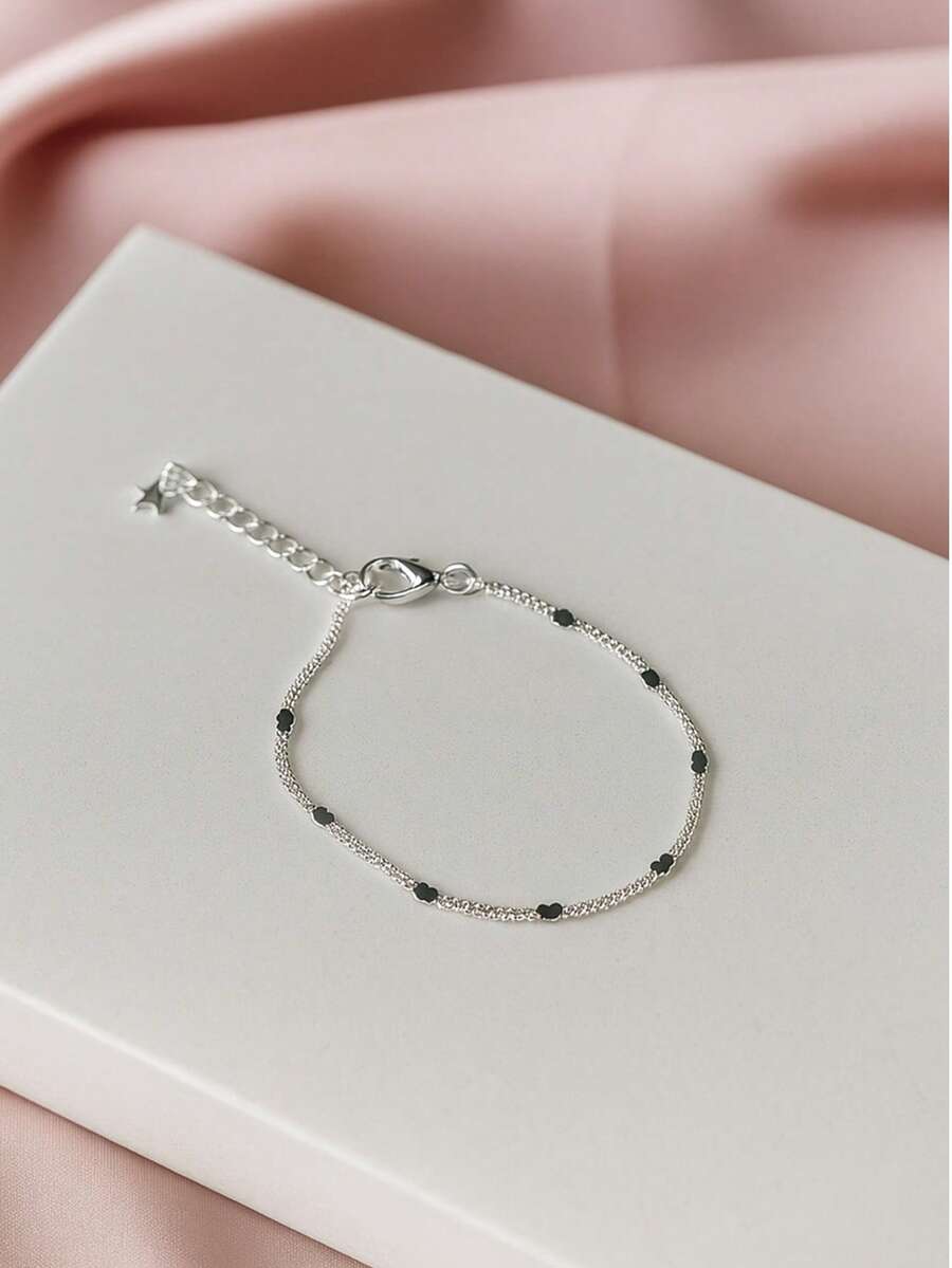 Children's Bracelet With Hearts, 925 Silver Plated, Adjustable - Bạc - Xem 1