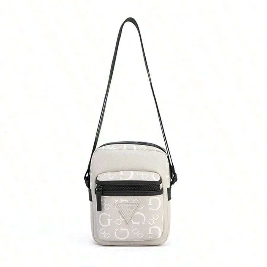 Guess Borsa a tracolla classica e vintage, leggera e portatile, pratica e versatile con cinturino regolabile, in pelle sintetica, borsa a spalla, stile unisex/coppia, colore grigio carbone