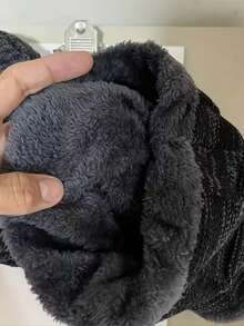 2 Stücke Winter Warm Fashion Urban Beanie Set - Dicke Fleece Halswärmer und Beanie mit warmen Ohren, Beanie Radfahren Winddicht gestrickte Mütze für Herren Damen