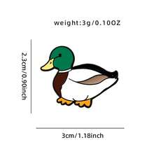 蓝绿色珐琅胸针 时尚鸭子装饰胸针 衣领徽章 包包别针 珠宝礼品 2025 新款圣诞男士礼物 包包别针 - 彩色 - 查看 2