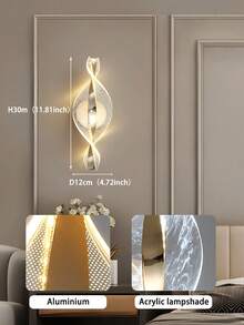1 pieza/2 piezas Lámpara de pared curva contemporánea - Aplique acrílico regulable para iluminación ambiental en dormitorio, pasillo y entrada, accesorio decorativo versátil para espacios modernos del hogar y comerciales