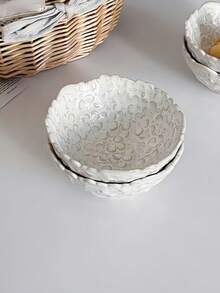 1 件 3D 浮雕樱花陶瓷碗，法式复古樱花水果酸奶燕麦碗，优雅樱花甜点早餐碗，适用于餐厅、客厅、咖啡厅 - 彩色 - 查看 8