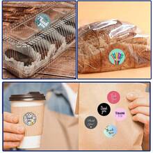 500 pegatinas/Rollo Pegatinas de rollo de garabatos de agradecimiento. 8 patrones no repetitivos, adecuados para la decoración DIY de cajas de embalaje, libros, computadoras y fundas de teléfonos móviles