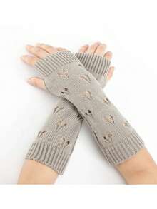 1 pieza Mangas de brazo cálidas y de felpa hechas de lana y tejidas para un excelente calor. El diseño de media longitud sin dedos es perfecto para el uso diario y el esquí en otoño e invierno, y puede ser usado tanto por hombres como por mujeres. Un gran regalo para amigos