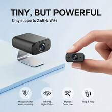 1个迷你无线智能摄像头，家用安防摄像头，带WiFi、移动侦测功能，不防水，可通过远程App实时查看 - 适用于家庭监控、迷你无线摄像头、保姆摄像头、室内监控摄像头 - 黑色 - 查看 2